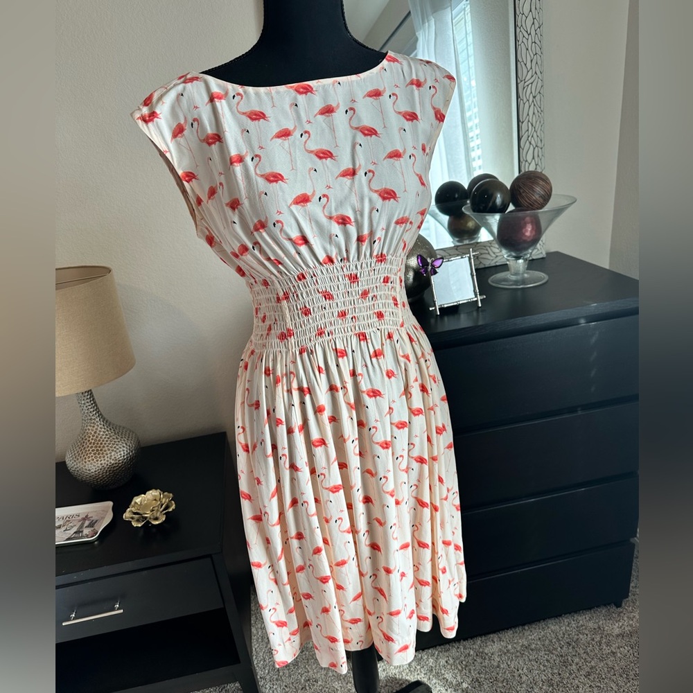 Kate Spade Blair Flamingo silk dress size 4